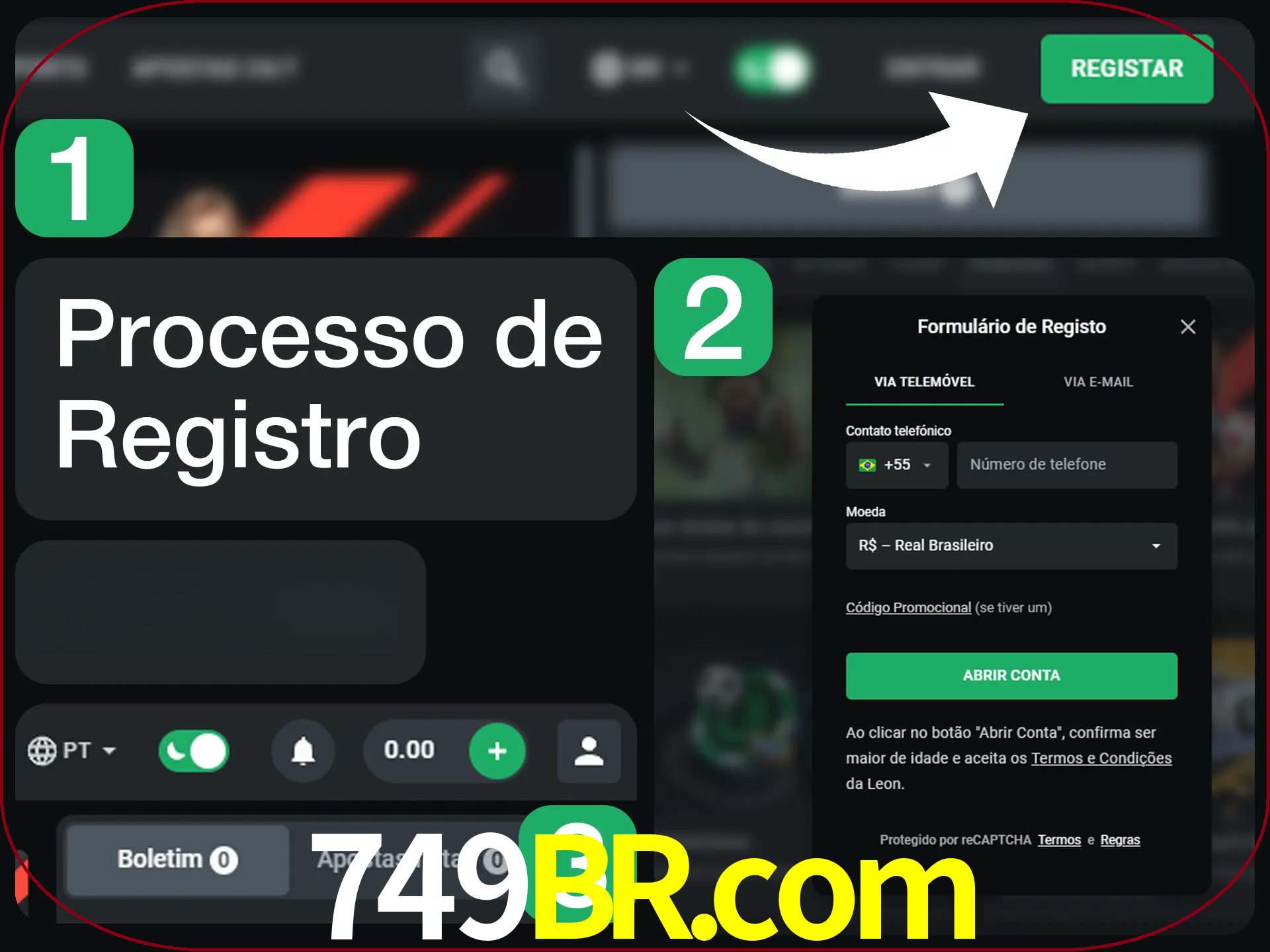 O processo de registro na LeonBet é simples.